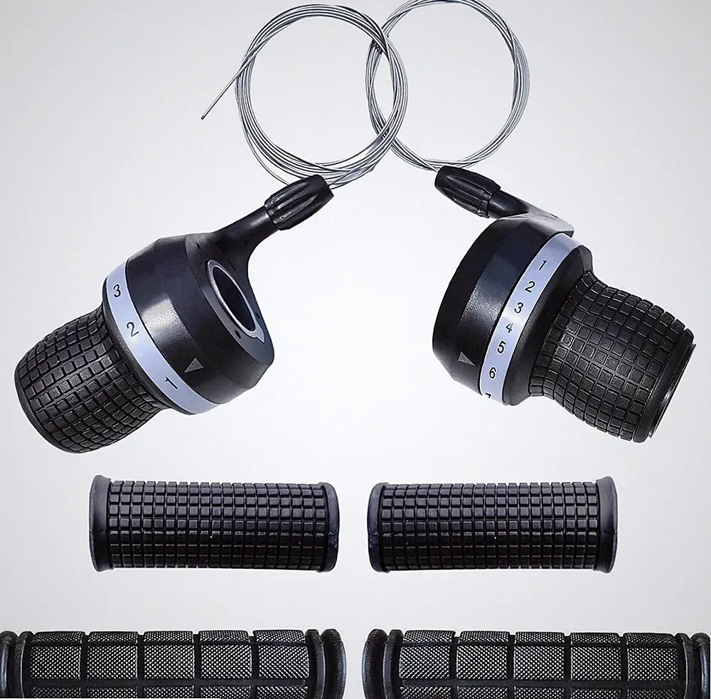 1 Pair Bicycle Twist Grip Gear Shifters 3X7 Speed DIP Compatible for Shimano