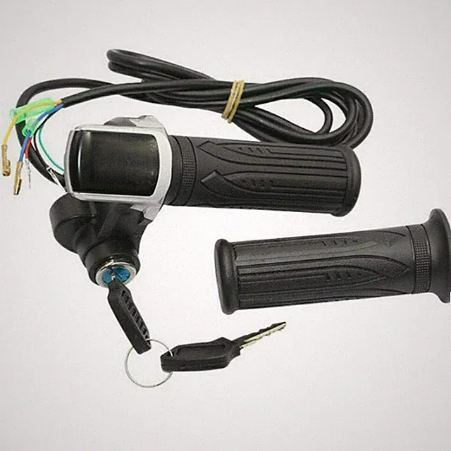 36V-48V E-Bike Twist Throttle Electric Scooter Throttle Grip Handlebar W/Display