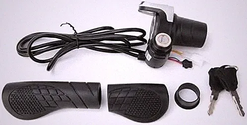 36V Electric Bike Throttle with LCD Display, Twist Grip Handlebar Controller for