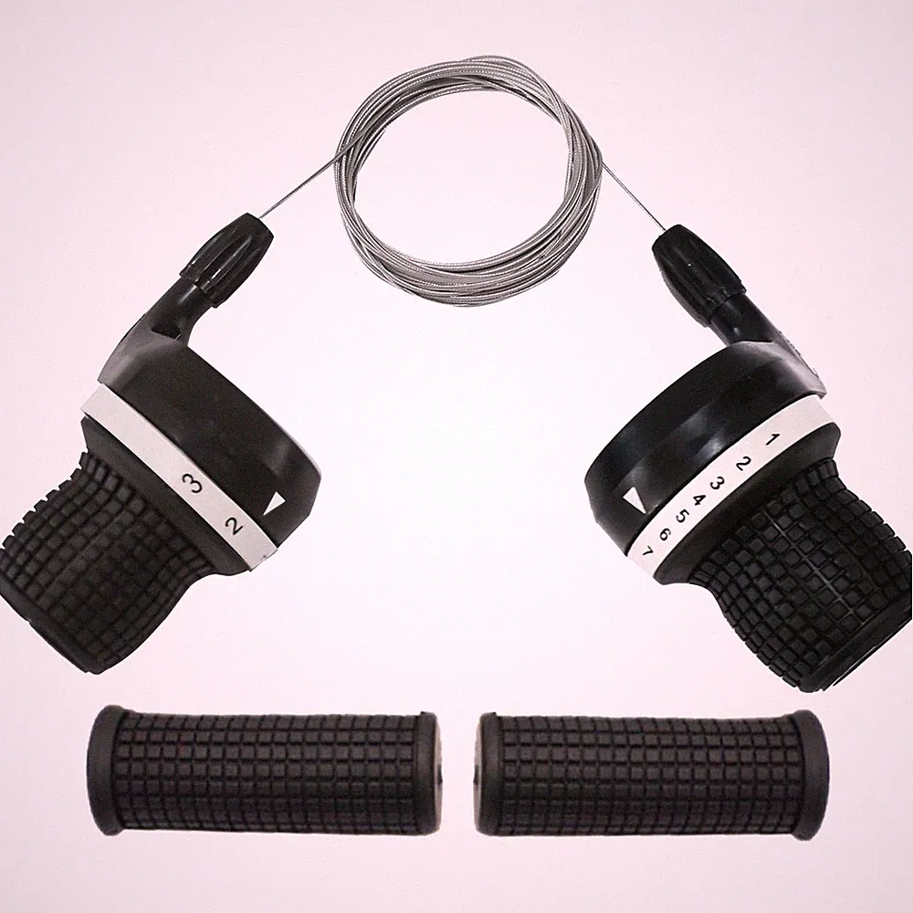 3x7 Speed Bike Shifter Set, 21 Speed Twist Grip Gear Shifters with Cables & Hand