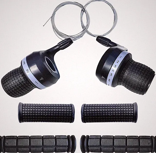 3x7 Speed Twist Grip Shifters + Handlebar Grips for Shimano MTB Bike Set