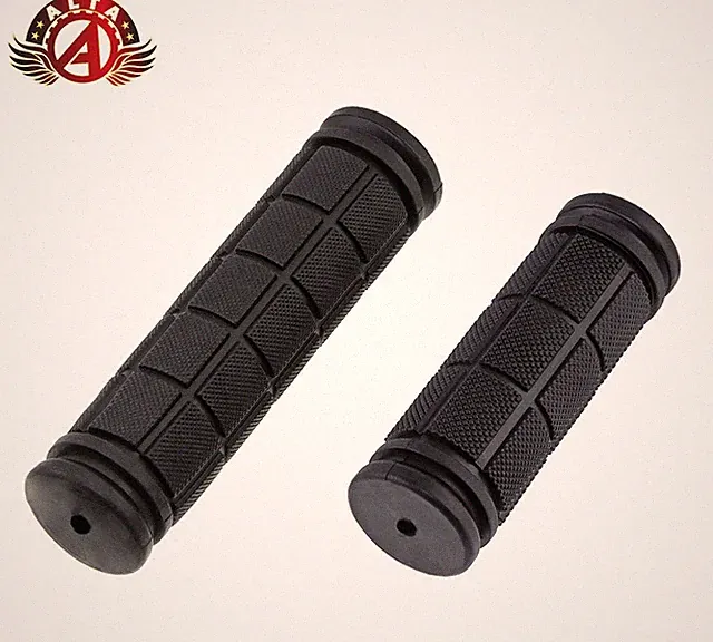 ALTA Grid Pattern Shifter Grips Black 7/8" 85/130mm Rubber Bicycle Twist Gear.