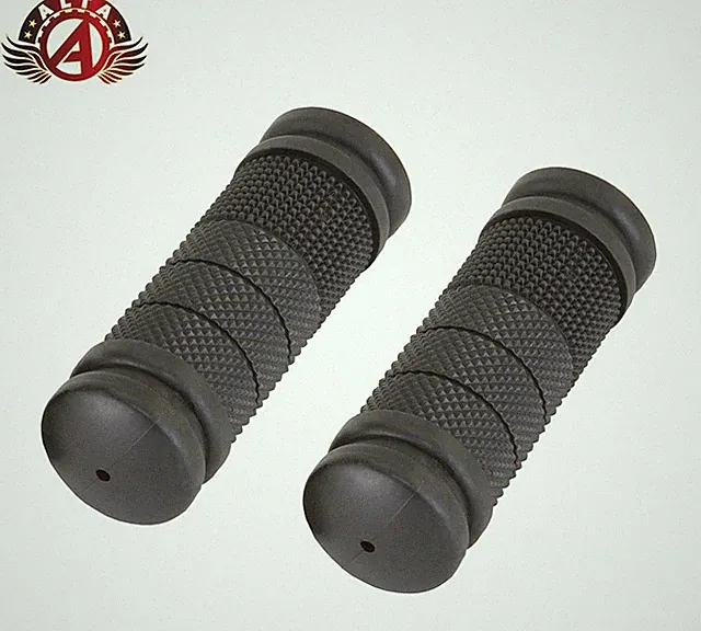 ALTA Spiral Knurl Shifter Grips –Black Kraton Rubber 7/8" x 85mm Compact BMX/MTB