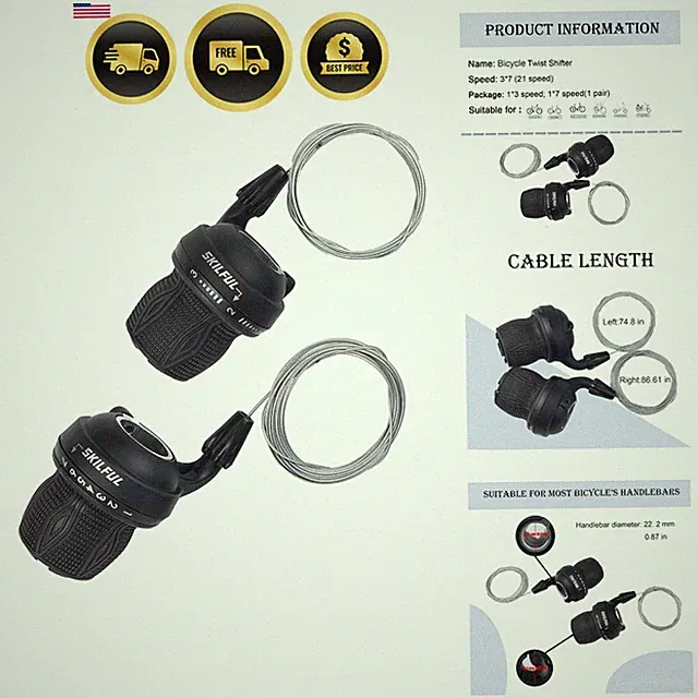 Bicycle Twist Shifter Lever 3x7 3x6 Speed Revoshift Lever 21 18 Speed Twist G...