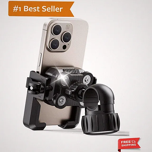Bike Phone Holder, [Camera Friendly] [Military Anti-Shake] Motorcycle Phone M...
