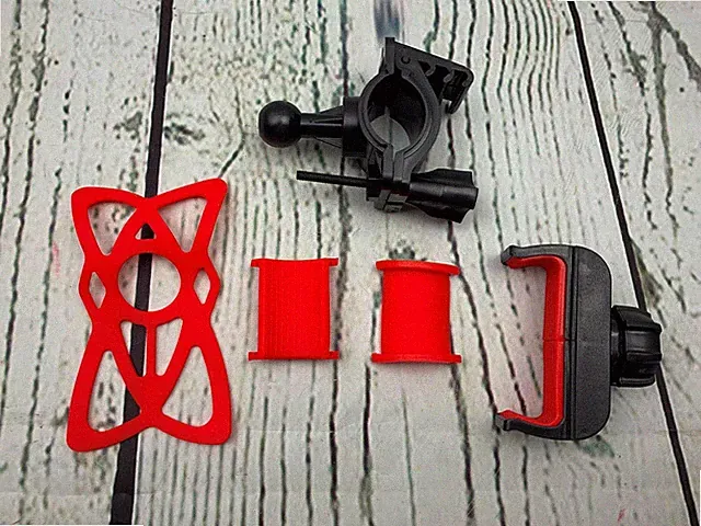 Bike Phone Mount for Any Smart Phone Black Red Grip