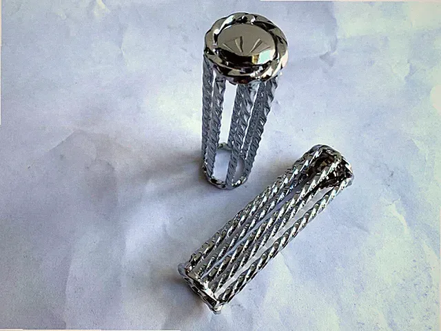 Custom Made Chrome Twisted Bicycle Grips Steel 112MM Lowrider Cruiser Bikes
