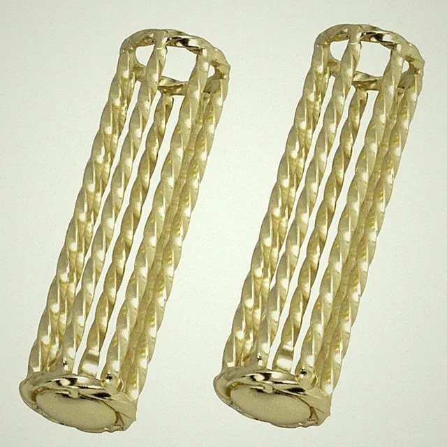 Custom Made Gold Twisted Bicycle Grips Steel 112MM Lowrider Cruiser Bikes