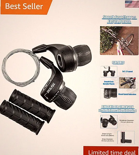 Easy Install 3x7 Speed Bicycle Twist Shifter with Extended Cable Lengths