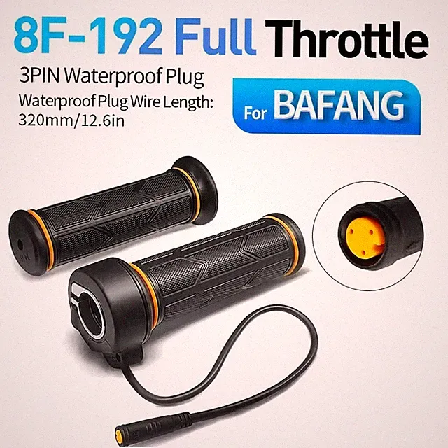 Electric Bicycle Full Twist Throttle Grip 12V-72V Twist Throttle 3 Pin WP Plug