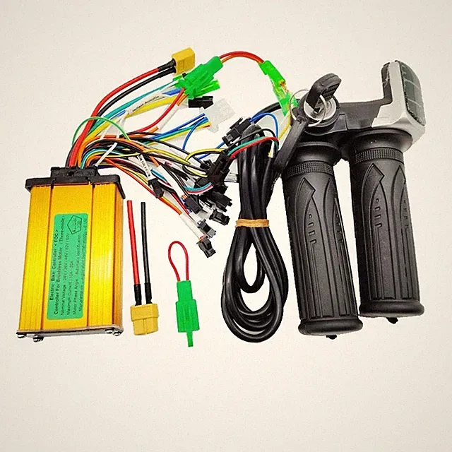 Electric Bike Twist Throttle 36v 48v Grip Speed Display Brushless Controller Kit