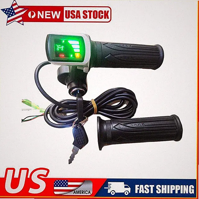 Electric Scooter Bicycle 36V/48V Twist Throttle Grip Handlebar with Display US