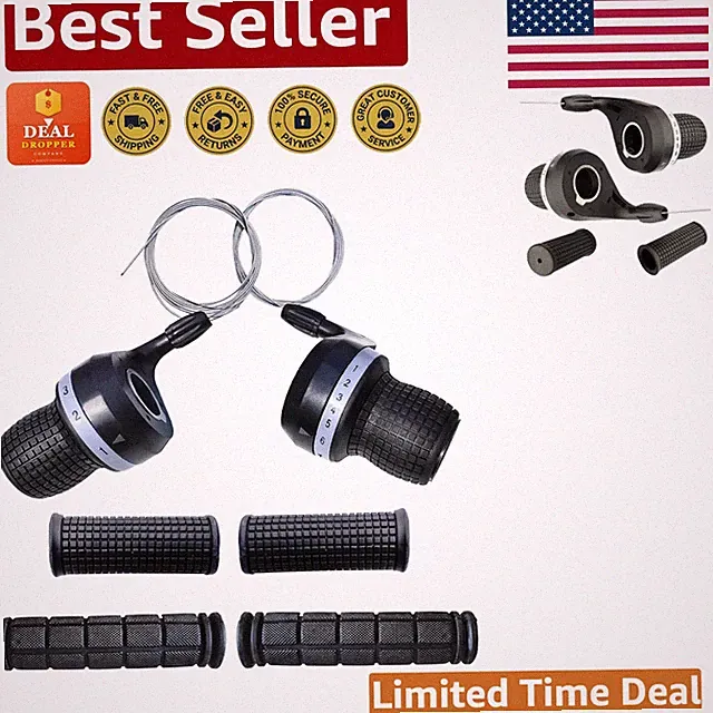 Lightweight 3X7 Speed Twist Shifters with Comfortable Rubber Grips for Bicycles