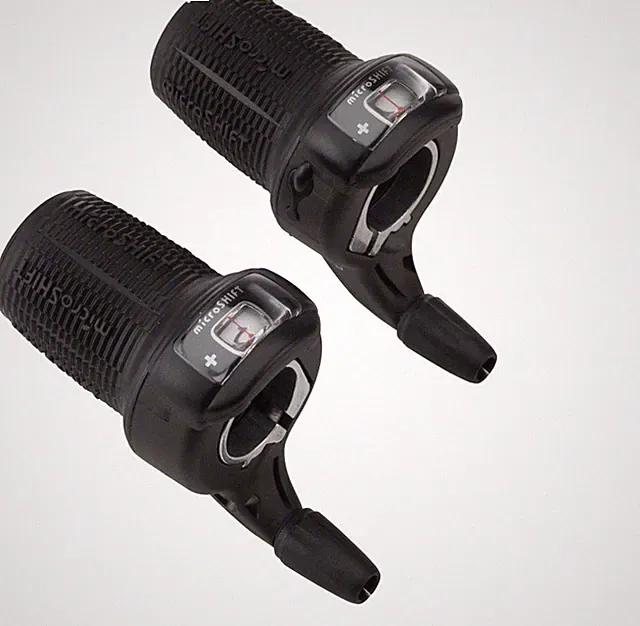 microSHIFT DS85-7 Twist Shifter Pair 3x7 Speed Flat Bar Shifters