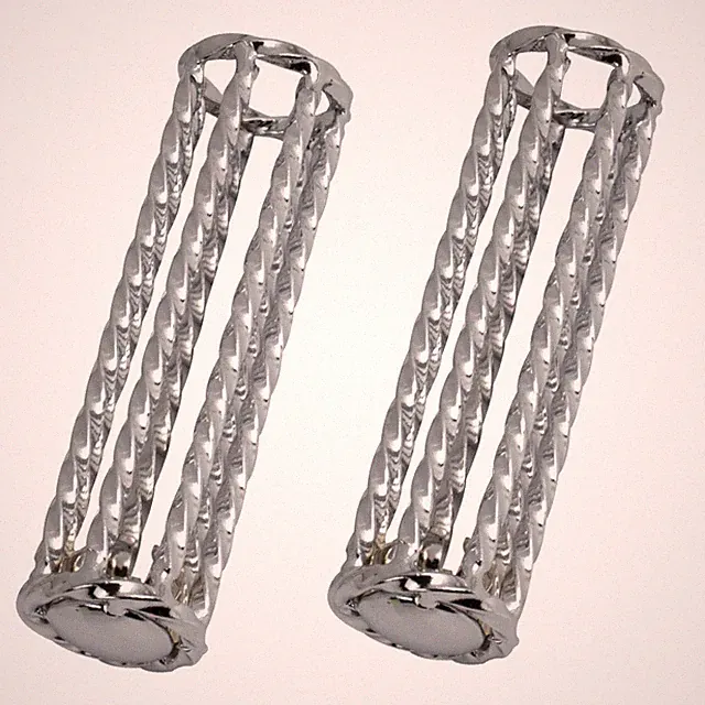 OG Lowrider Classic Twisted Chrome Handlebar Bike Grips Cruiser Custom Bicycle