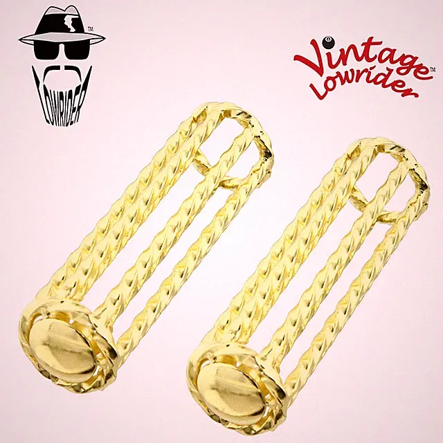 ORIGINAL F&R LOWRIDER Twisted Gold Handlebar Bike Grips Cruiser Custom Bicycle