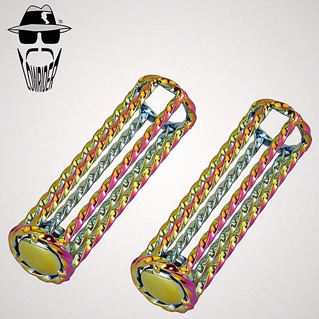 ORIGINAL LOWRIDER Neon Square Twisted 7/8"x 112mm Custom Bicycle Cruiser Grips