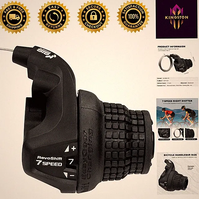 Revoshift 7-Speed Bike Shifter - Universal Twist Grip for Effortless Shifting