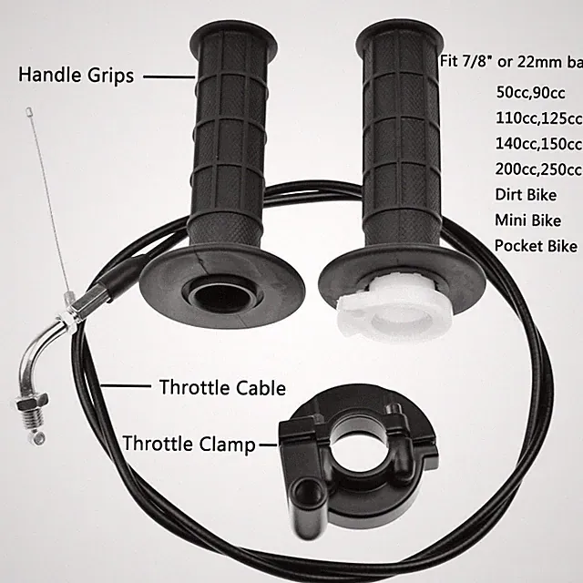 Twist Throttle Accelerator Handle Grips & Cable for 50 110 250cc Dirt mini Bike